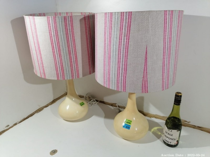 1177 - Pair of Large Candy-Striped Lamps