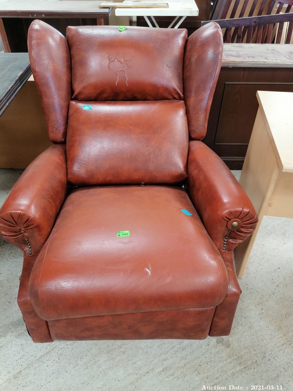 325 Red/Brown Leather Rocker Chair 