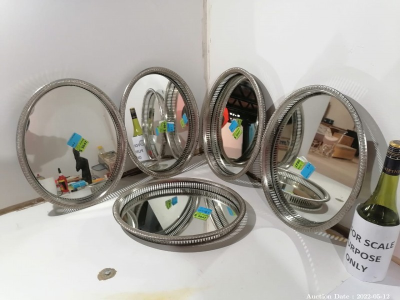 1787 - 5 x Oval Mirror Trays