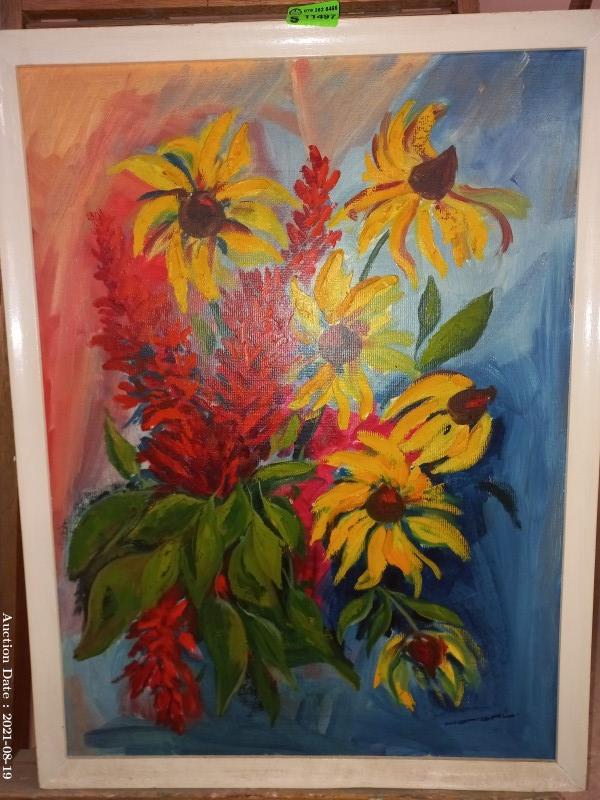 308 - Bright Blooms - Oil on Board by Peter Honsal
