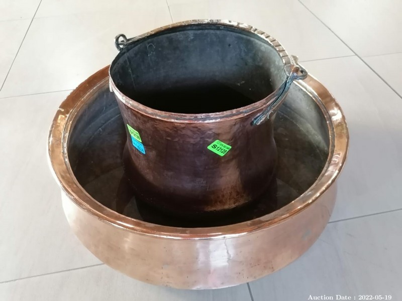 1824 - 2 x Copper-Plated Pots