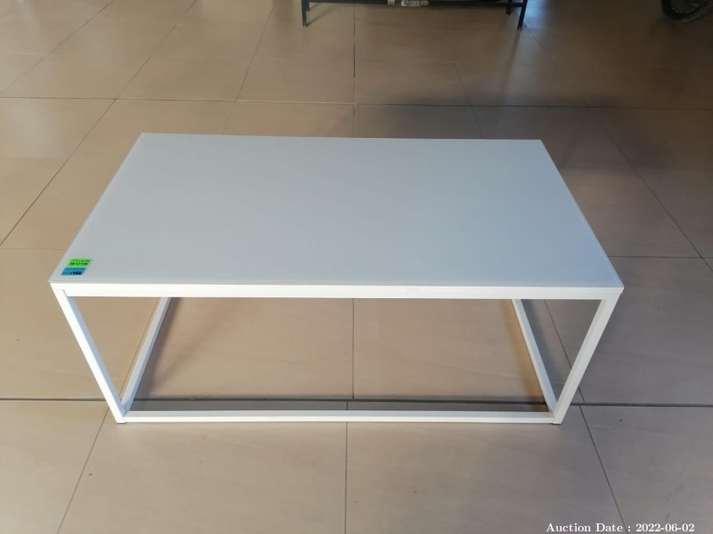 2089 - 1 x Coffee Table, metal frame with glass top