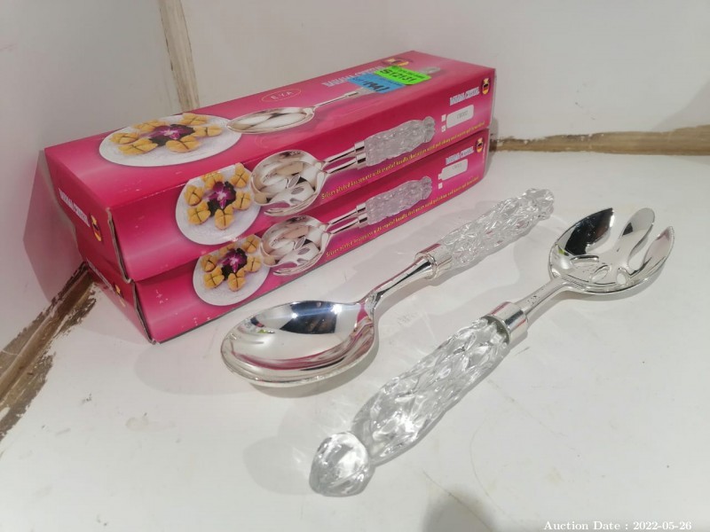 1941 - 2 x Crystal-handled Serving Spoons