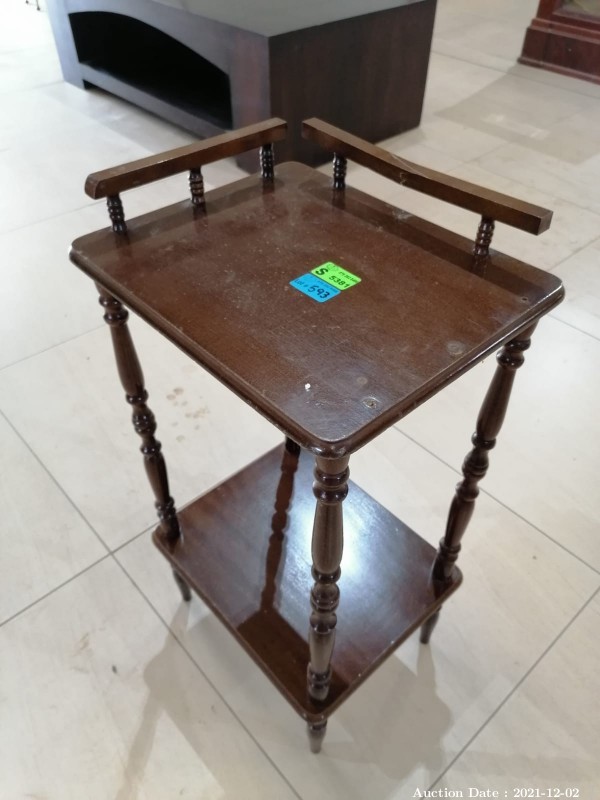 593 - Delicate Wooden Side Table with beautiful details on legs