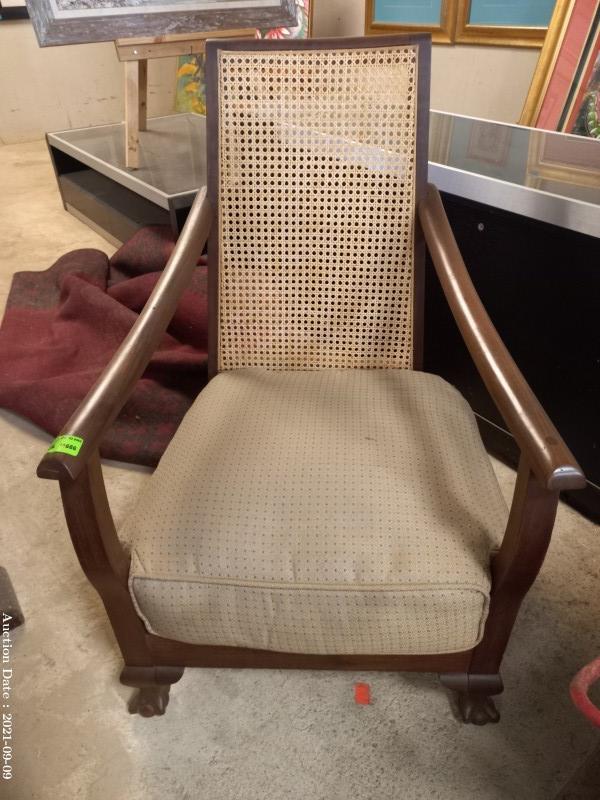 150 - Retro Rattan Back Chair