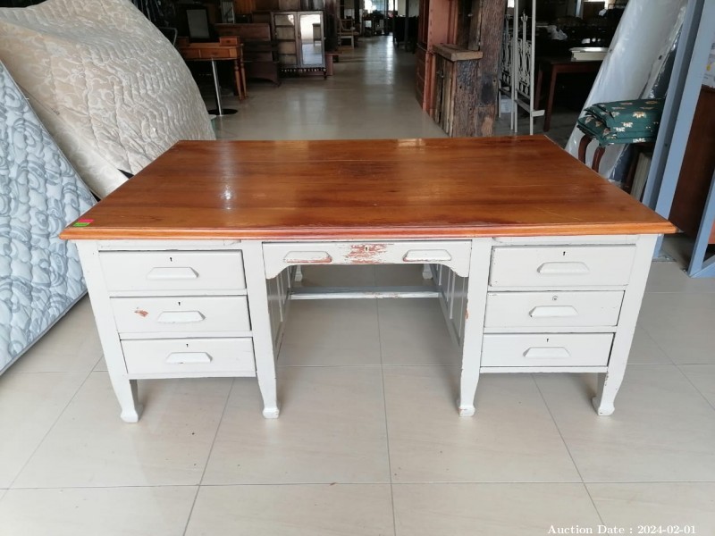 5128 - Substantial Solid Writing Desk with Drawers
