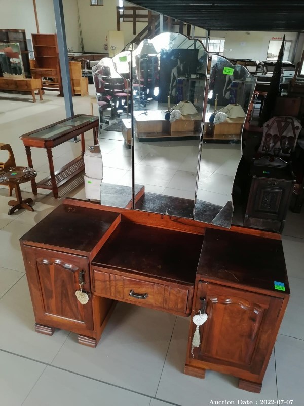 2326 - Vintage Dressing Table with Mirror, solid wood