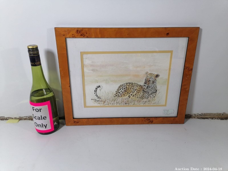 6668 - 1 x Leopard  Painting with Frame