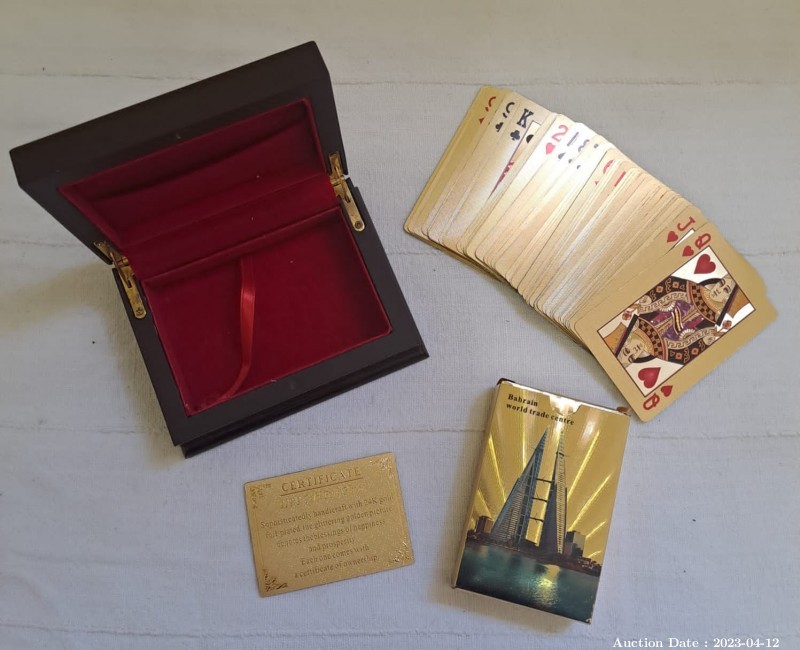 24k Gold playing cards included certificate Live Auction AuctionPro