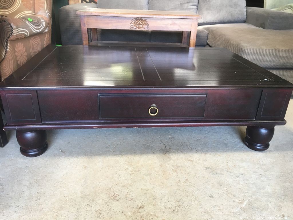 108 Low Wooden Coffee Table with Storage Space