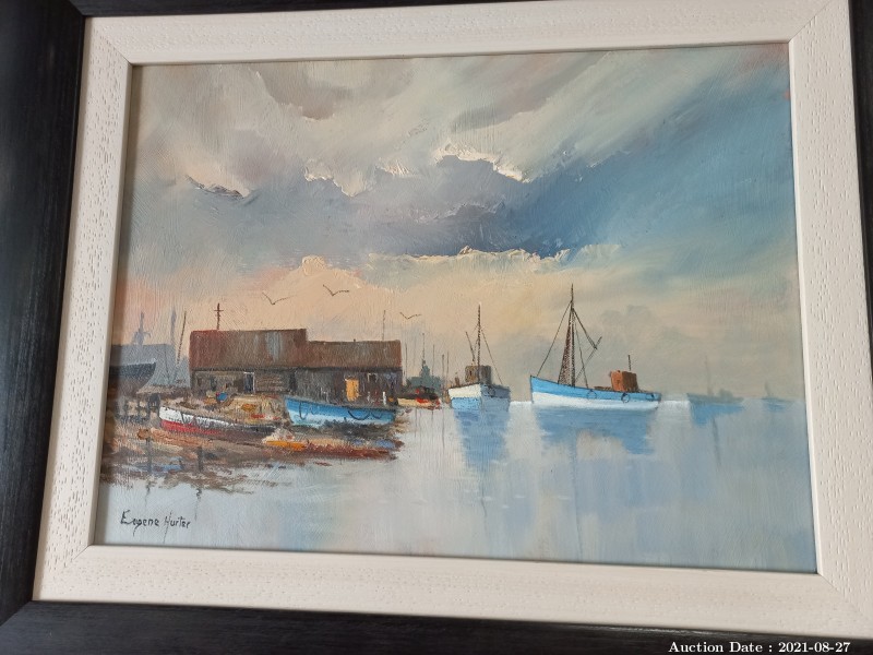 Lot 529 - \'Cape Fishing Scene\' Oil on Board by Eugene Hurter