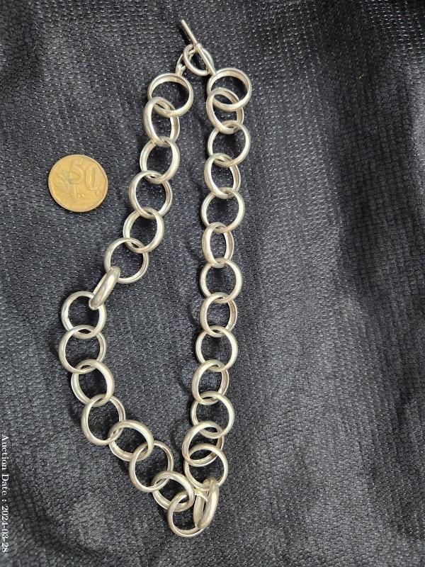 Lot 6122 - Stunning 925 Silver Link Necklace - 42g