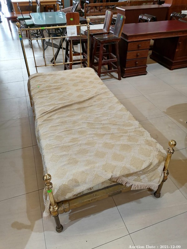 768 - Antique Brass Single Bed FRame