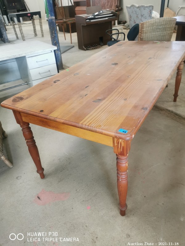 381 - Solid Pine Table with Beautifully Turned Legs