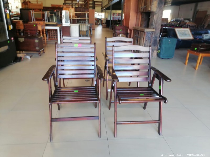 5051 - 4 Solid Wood Patio Chairs