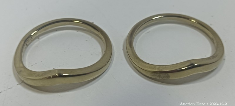 4254 - 2 x 9 Carat Gold Wishbone Rings