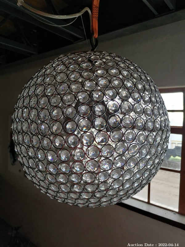 Lot 1471 - Round Chandelier with Glass Diamante Detail