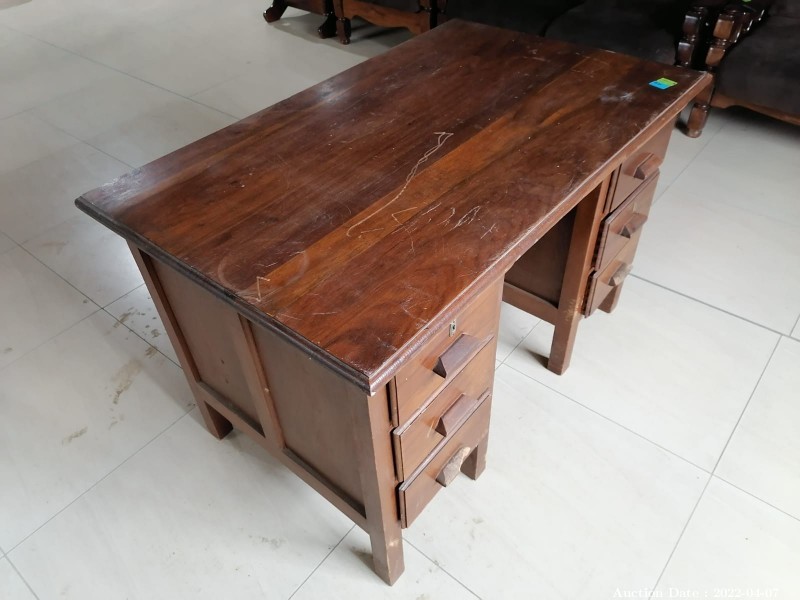 Lot 1418 - Vintage Solid Wood Writing Desk