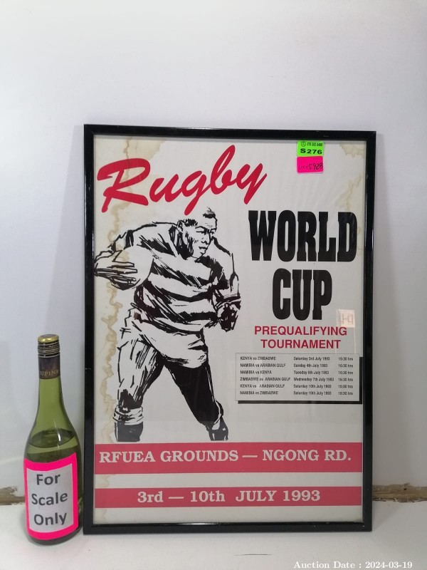Lot 5928 - Framed Rugby World Cup Memorabilia