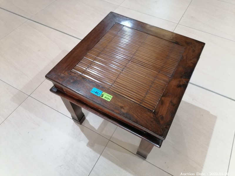 421 - Side Table with Bamboo Inlay