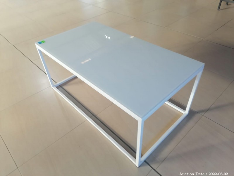 2155 - Lovely Coffee Table, Metal Frame with Glass Top