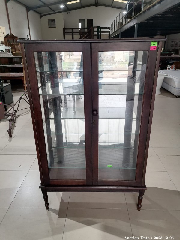 4045 - Solid Wood and Glass Display Cabinet