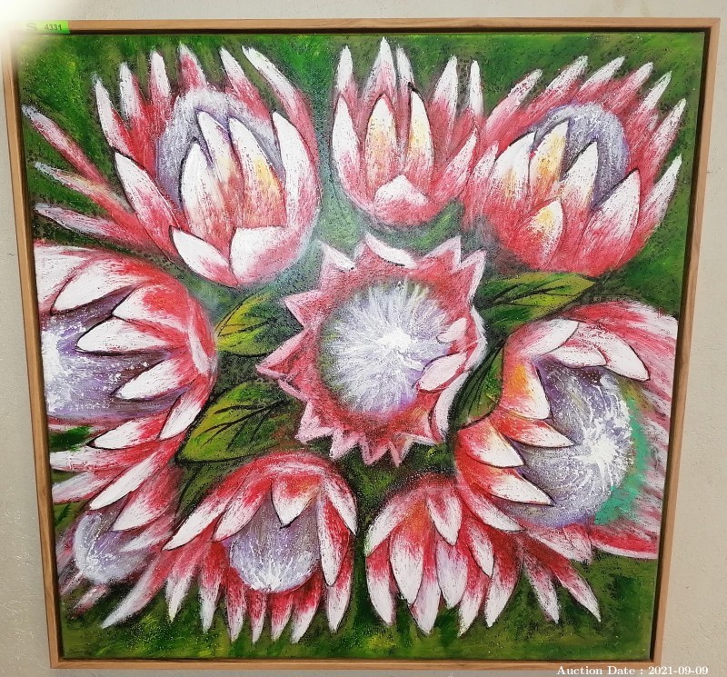 Lot 400 - Lovely textured Protea Canvas