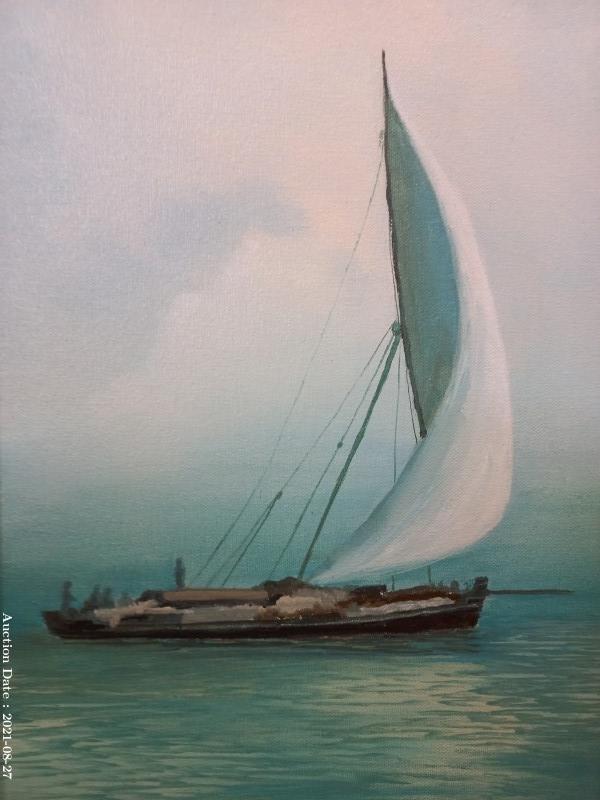 Lot 501 - \'Dhow\' Oil on Board signed \'Butler\'