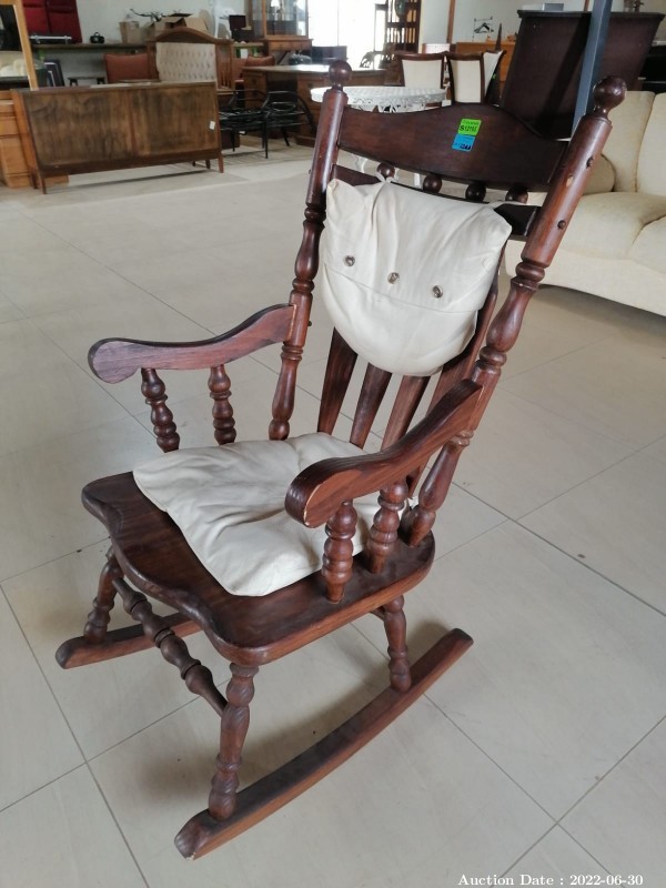 2244 - Beautiful Solid Wood Rocking Chair with Cushions