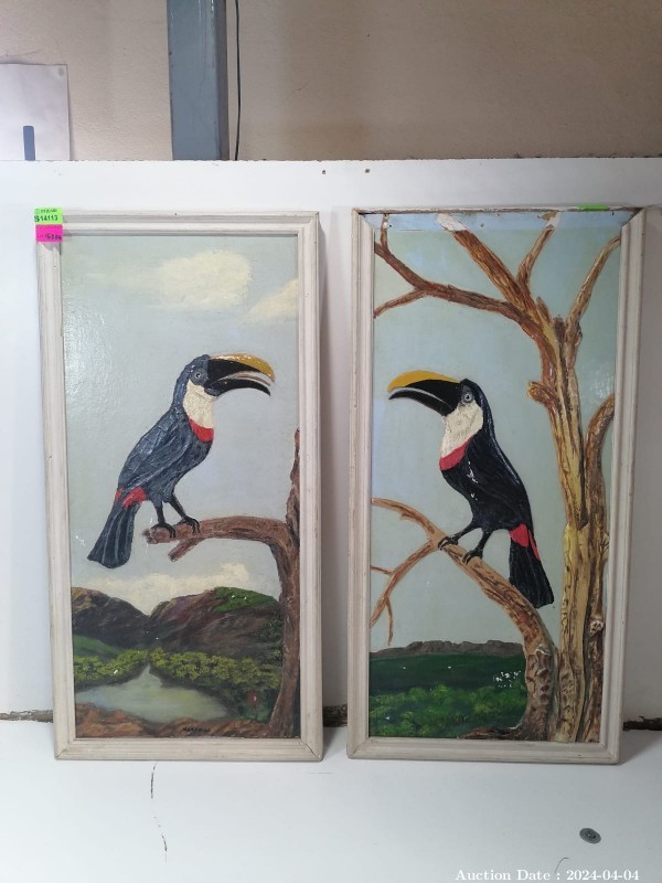 Lot 6334 - Pair of Toucan Paintings