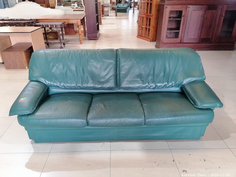 3726 - Leather 3 Seater Couch