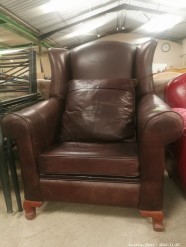 Description 465 - Well-Loved Leather Armchair with Leather Cushion