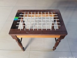 Description 2108 - Wood & Riempie Side Table