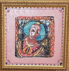 Description Lot 404 - Beautifully Framed Painted Tile by Pieter Lessing