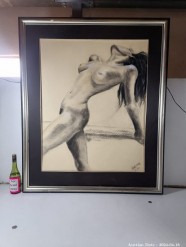Description 6665- 1x Nude Sketch With Frame 