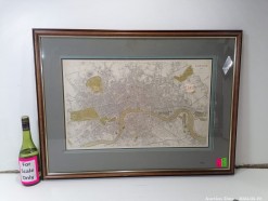 Description Lot 5922 - Pair of Vintage Framed Maps - London & Paris