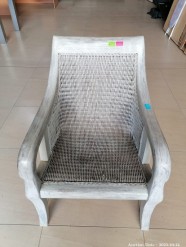 Description 2955 - Lovely Solid Wood and Ratten Armchair
