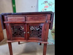 Description 151 - Stunning Indonesian-style Side Table with extendable leaves