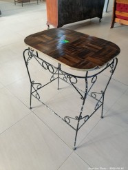 Description 2109 - Wood & Wrought Iron Table