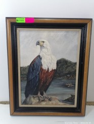 Description Lot 5951 - Stunning Fish Eagle Portrait - Signed Andrew Elton