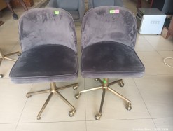 Description 3347 - 2 Wonderful Upholstered Chairs with Wheels