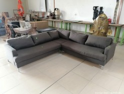 Description 1932 - 1 x Corner Lounge Suite upholstered in Grey Material with Cushions
