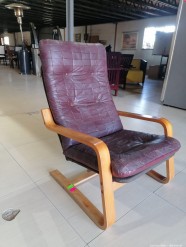 Description 6784- 1x Retro Leather Effect Arm Chair 