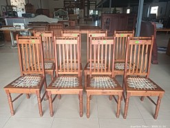 Description 3671 - 8 Solid Wood Chairs with Riempie 