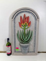 Description 5113 - Wall Hanging Artwork if Aloe Plant By Len Du Plooy