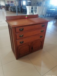 Description 7160- 1x Wooden Chest Of Drawers 