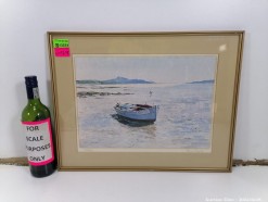 Description 5275 - Amazing Framed Painting of the Beach and a Rowing Boat By Eric Wale - 247/500