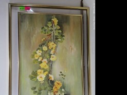 Description Lot 5889 - Stunning Nasturtium Oil Painting in Glass Frame