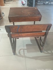 Description 3343 - Solid Wood Vintage School Desk