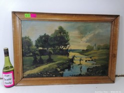 Description Lot 5873 - Vintage Country Landscape - Framed Oil